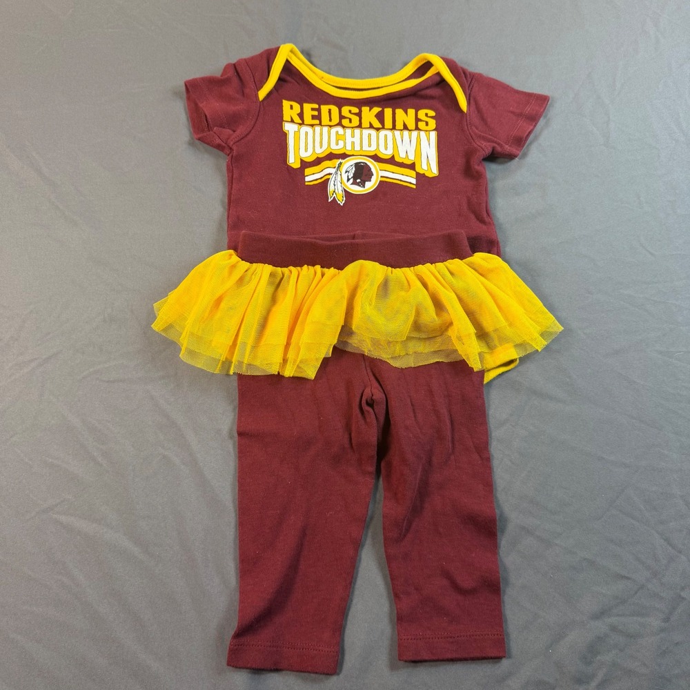 NFL Washington Redskins Baby Girl Bodysuit and Tutu Leggings Set 18M Burgundy